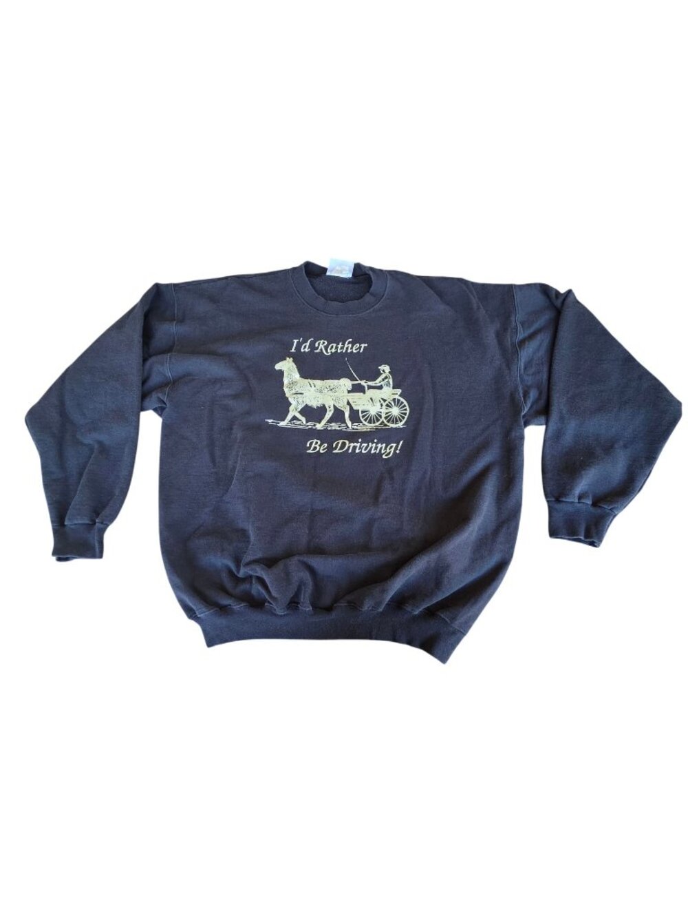 Vintage 90s Hanes Harness Racing Carriage Crewneck Sweatshirt Equestrian XL